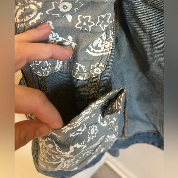 Free People Fitted Denim Jacket Indigo Size Extra Small XS - Picture 13 of 15